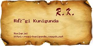 Régi Kunigunda névjegykártya